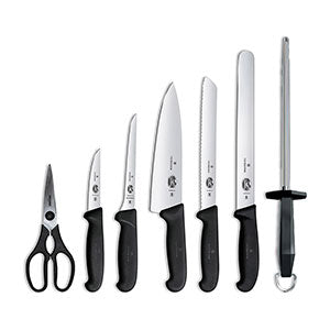 Victorinox Fish Fillet Kit Stainless Steel Black Fibrox Knife Set with  Nylon Roll For Sale