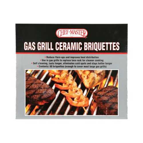 Chef-Master 05004CM Briquettes for Gas Grill, Case of 50 – Chefs' Toys