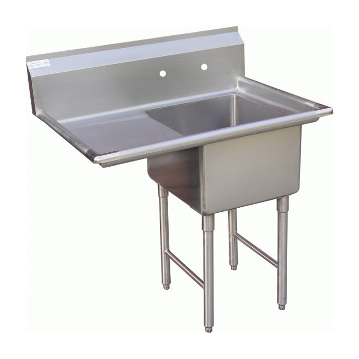 GSW SEE18181L Stainless Steel Single Compartment Sink w/ Left Drain Board, 39-1/8" x 24" x 45"