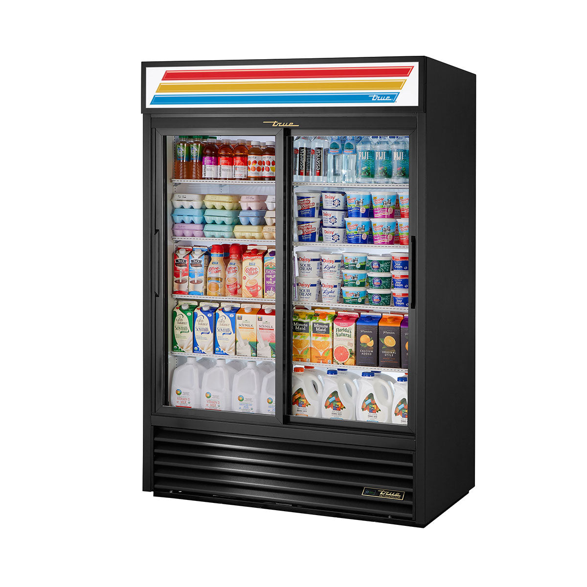 True GDM-47-LD Two Section Sliding Door Refrigerated Merchandiser
