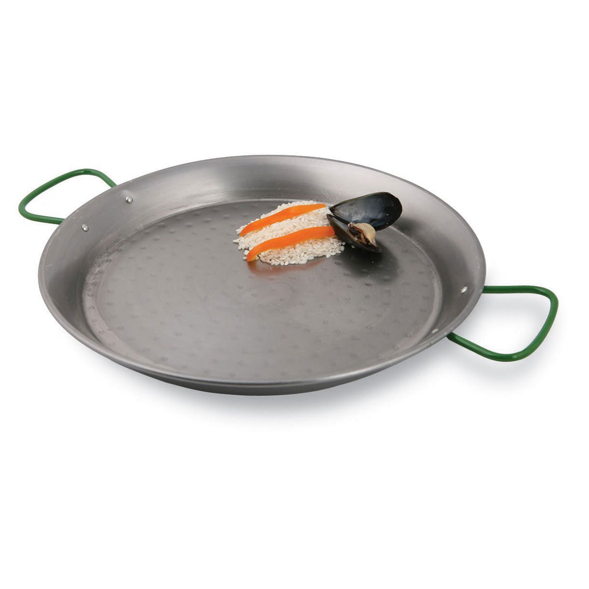Paderno A4172480 Polished Carbon Steel Paella Pan, 40 Servings Chefs
