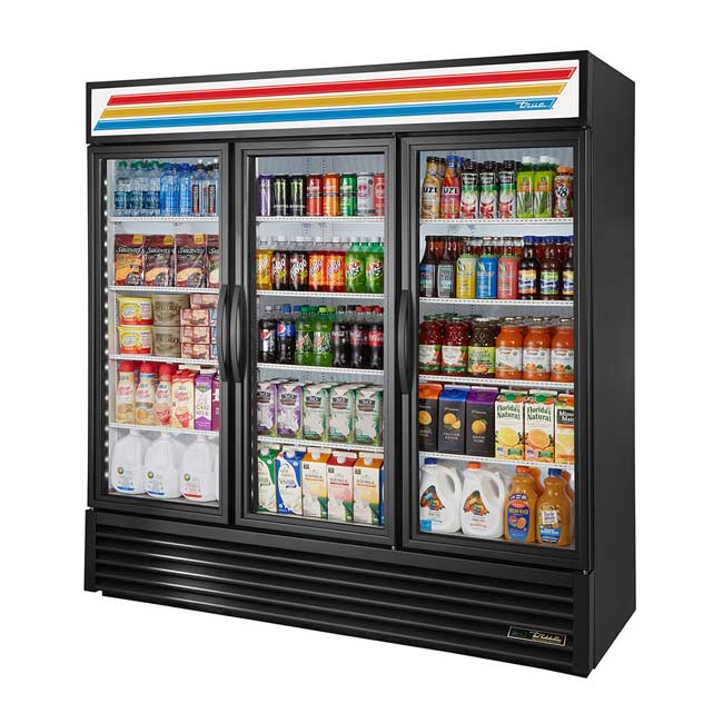 True GDM-72-LD Three Section Glass Door Refrigerated Merchandiser