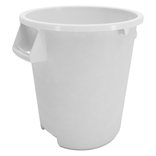 Carlisle 84104402 Bronco Round Waste Bin / Food Container, White, 44 gal.