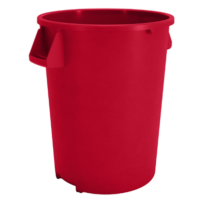 Carlisle 84103205 Bronco Round Waste Bin / Food Container, Red, 32 gal.