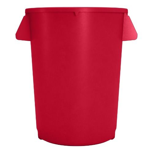 Carlisle 84103205 Bronco Round Waste Bin / Food Container, Red, 32 gal.