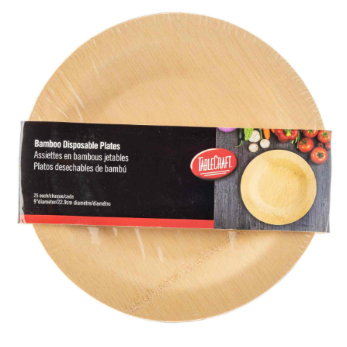 Tablecraft BAMDSR9 Cash & Carry Disposable Plate, 9" dia, 25 per pack