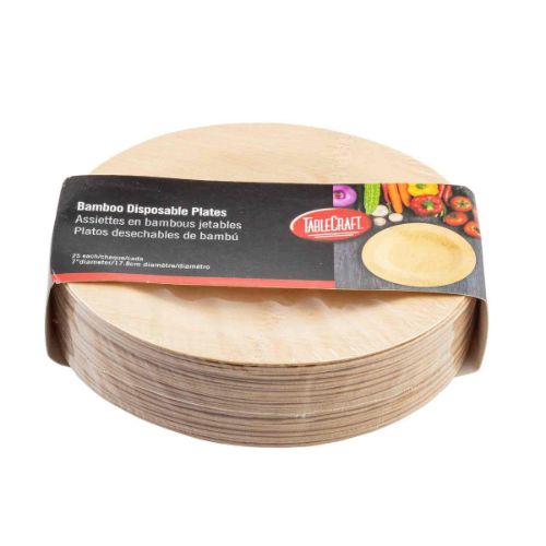 Tablecraft BAMDRP7 Cash & Carry Disposable Plate, 7" dia, 25 per pack