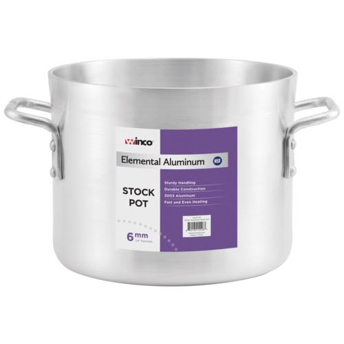 Winco ALHP-60 Elemental Aluminum Stock Pot, 60 qt.