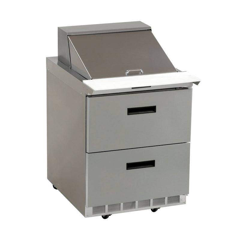 Delfield D4427N-12M Solid 2 Drawer Mega-Top Sandwich / Salad Refrigerated Prep Table, 27"