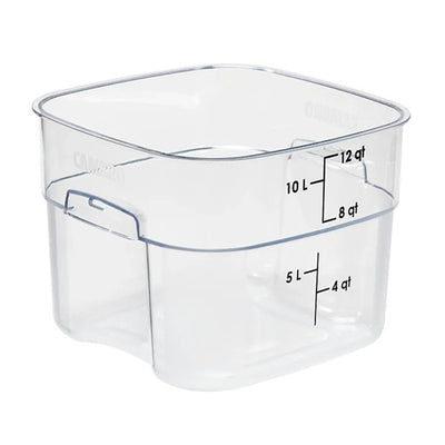 Cambro 12SFSPROCW135 CamSquare FreshPro Food Container, 12 Quart, Clear with Blue Graduation