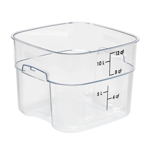 Cambro 12SFSPROCW135 CamSquare FreshPro Food Container, 12 Quart, Clear with Blue Graduation