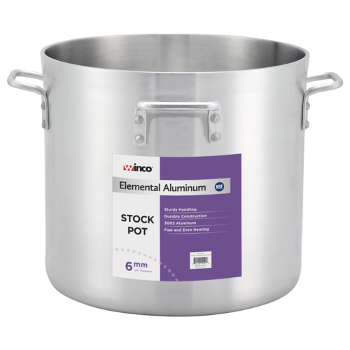 Winco ALHP-120H Elemental Aluminum Stock Pot, 100 qt.