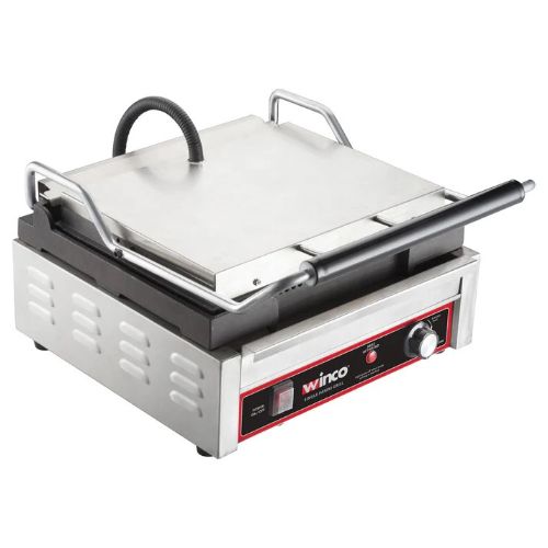 Winco EPG-1C Single Ribbed Plate 14" Panini Grill, 120V