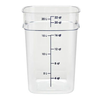 Cambro 22SFSPROCW135 CamSquare FreshPro Food Container, 22 Quart, Clear with Blue Graduation