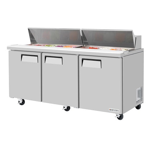 Kintera KS72Z Sandwich / Salad Refrigerator, 3-Section, 72" Wide