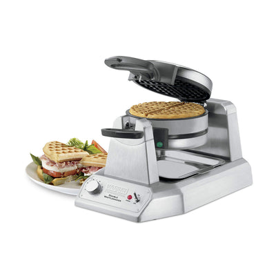 Waring WWD200 Heavy-Duty Double Vertical Classic Waffle Make, 120V