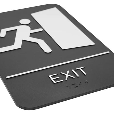 "Exit" Sign with Braille, 6" x 9"