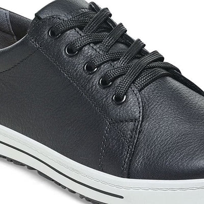 Birkenstock QO500 Sneaker, Black Leather with Black Laces, Women's 6-6.5