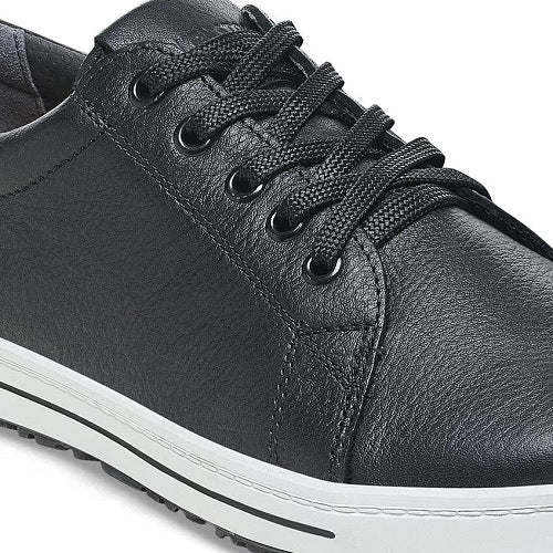 Birkenstock QO500 Sneaker, Black Leather with Black Laces, Women&