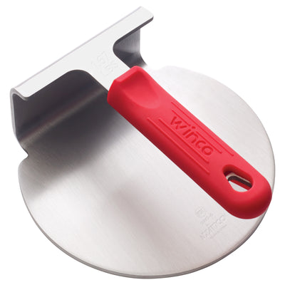 Winco SWS-6 Smash Burger Press with Red Silicone Sleeve