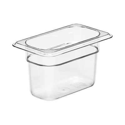 Culinary Essentials by Cambro 94CW135 Camwear 1/9 Size Food Pan, Clear, 4" Deep
