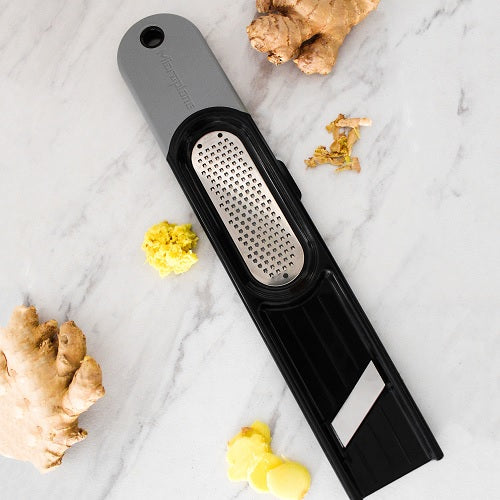 Microplane 48910 3-in-1 Ginger Grater Tool, Black