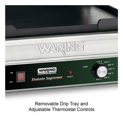 Waring WFG275 Full-Size Flat Toasting Grill, 14" x 14", 120V