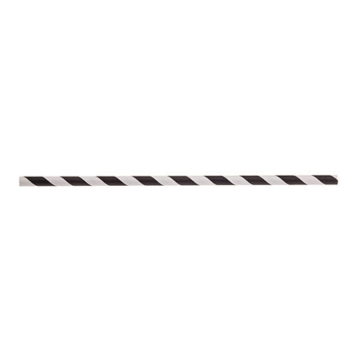 Tablecraft 100110 Paper Cocktail Straws, 5-3/4", Black Striped, Pack of 500