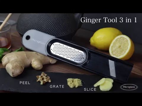 Microplane 48910 3-in-1 Ginger Grater Tool, Black