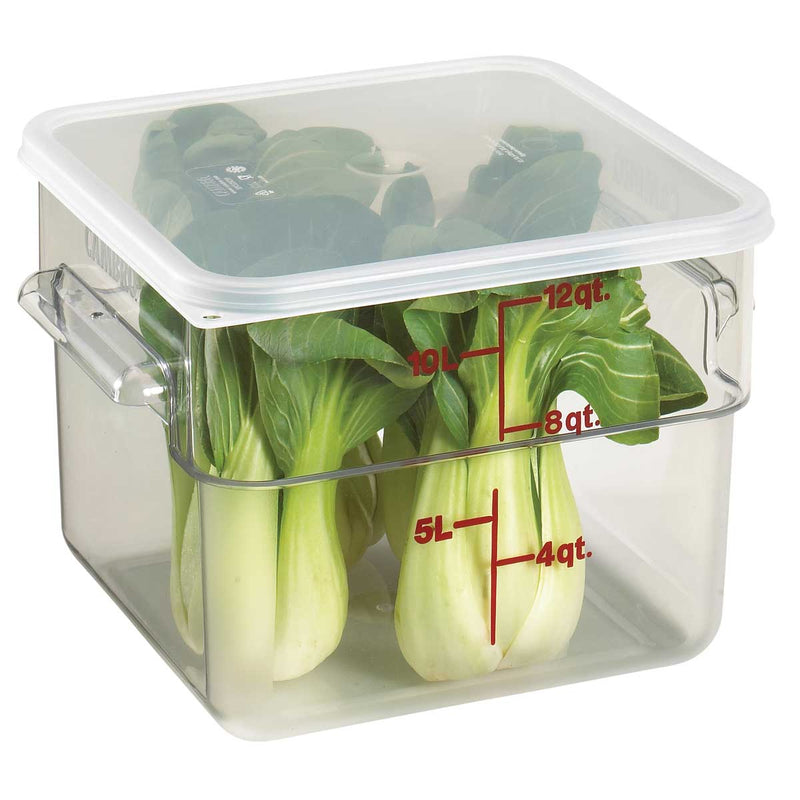 Culinary Essentials by Cambro 12SFSCW135 CamSquare Camwear Storage Container, Clear, 12 qt.