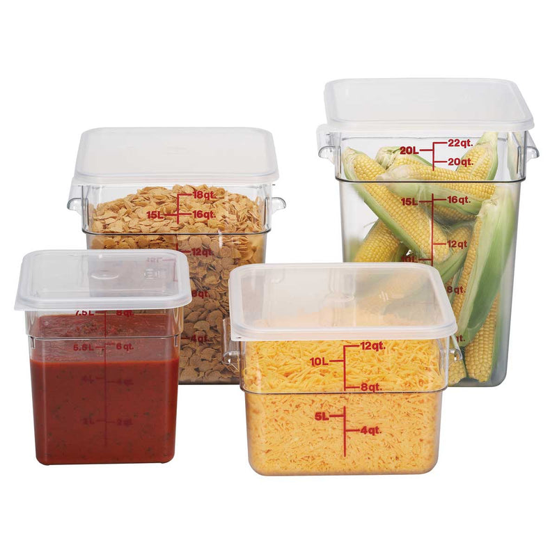 Culinary Essentials by Cambro 12SFSCW135 CamSquare Camwear Storage Container, Clear, 12 qt.