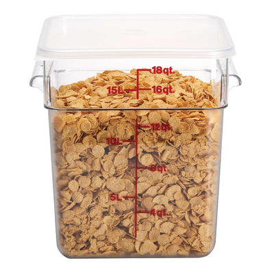 Culinary Essentials by Cambro 18SFSCW135 CamSquare Camwear Storage Container, Clear, 18 qt.