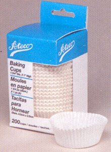 Ateco 6433 White Baking Cups, 2" x 1-1/4", Pack of 200