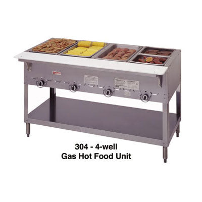 Duke 304 4-Well Aerohot Steamtable Hot Food Unit, 55-3/8", Natural Gas