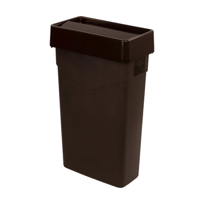 Carlisle 34202469 TrimLine Rectangle Swing Top Waste Container Trash Can Lid, Dark Brown