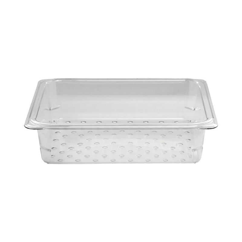 Cambro 23CLRCW135 Clear Colander Food Pan, 1/2 Size, 3" Deep