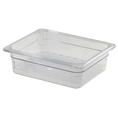 Cambro 23CLRCW135 Clear Colander Food Pan, 1/2 Size, 3" Deep