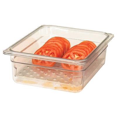 Cambro 23CLRCW135 Clear Colander Food Pan, 1/2 Size, 3" Deep