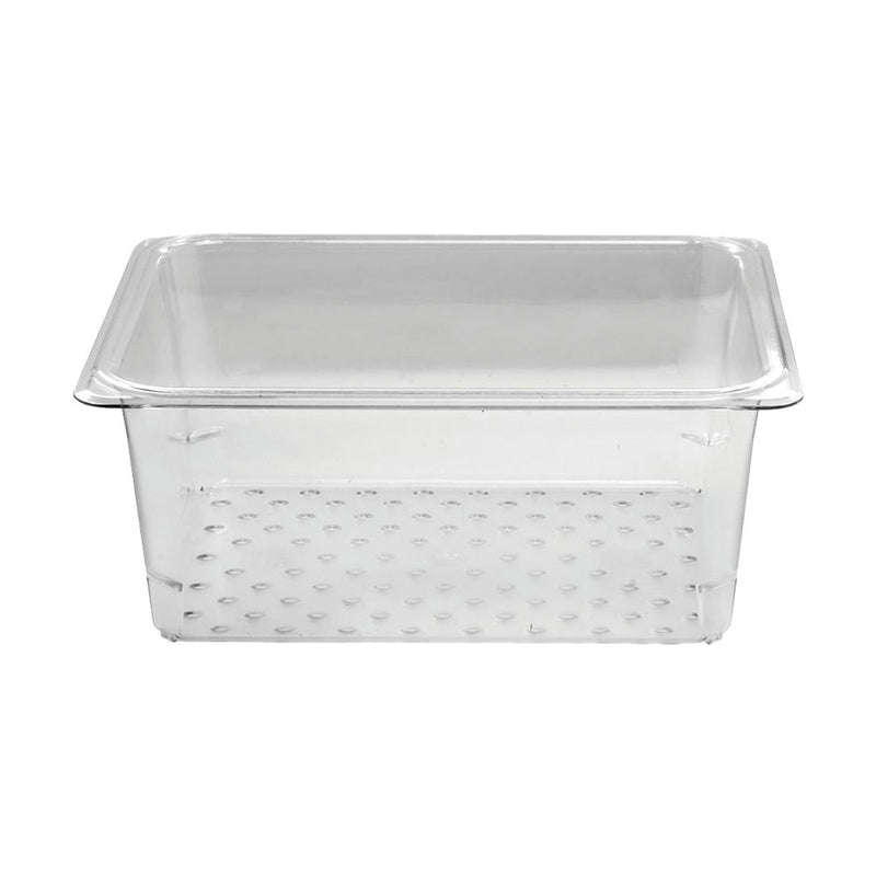 Cambro 25CLRCW135 Camwear 1/2 Size Colander Food Pan, Clear, 5" Deep