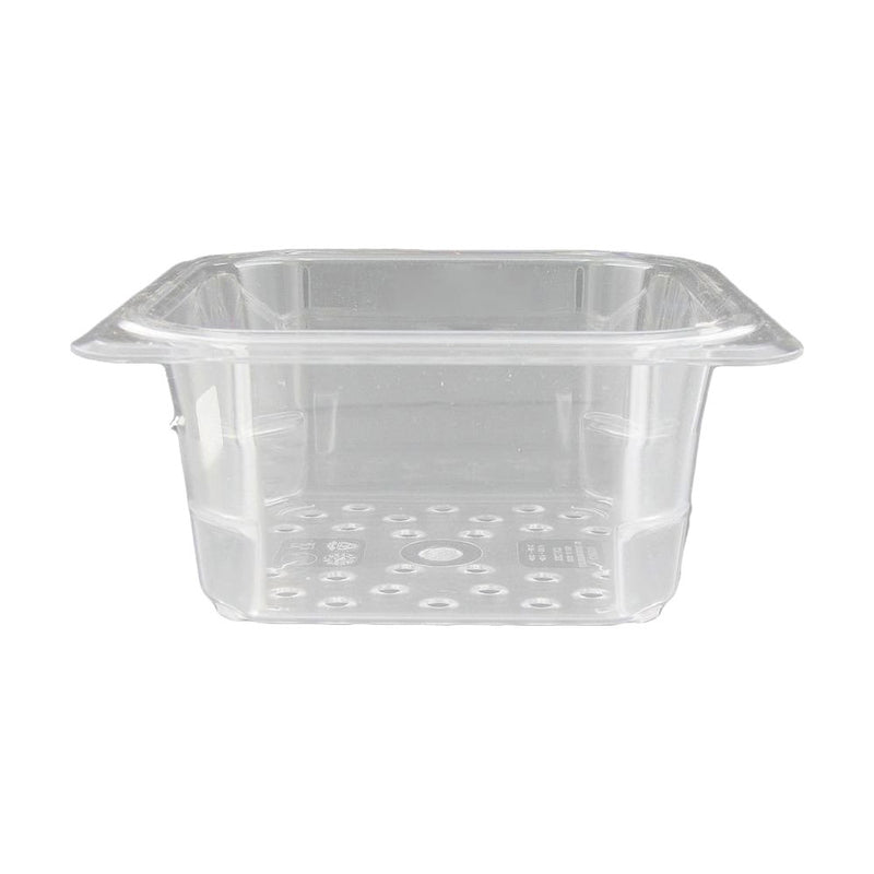 Cambro 63CLRCW135 Camwear 1/6 Size Colander Food Pan, Clear, 3" Deep