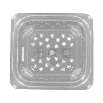 Cambro 63CLRCW135 Camwear 1/6 Size Colander Food Pan, Clear, 3" Deep