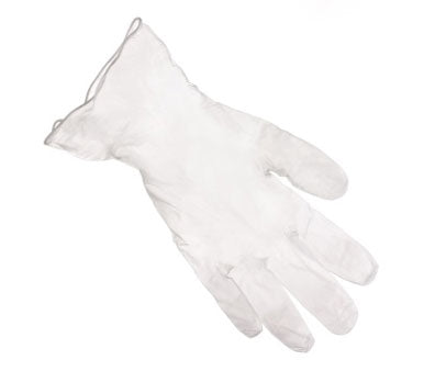 Clear Vinyl Gloves, Medium, Lightly Powdered, Box of 100