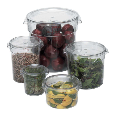 Cambro RFSCW1135 Camwear Round Storage Container, Clear, 1 qt.