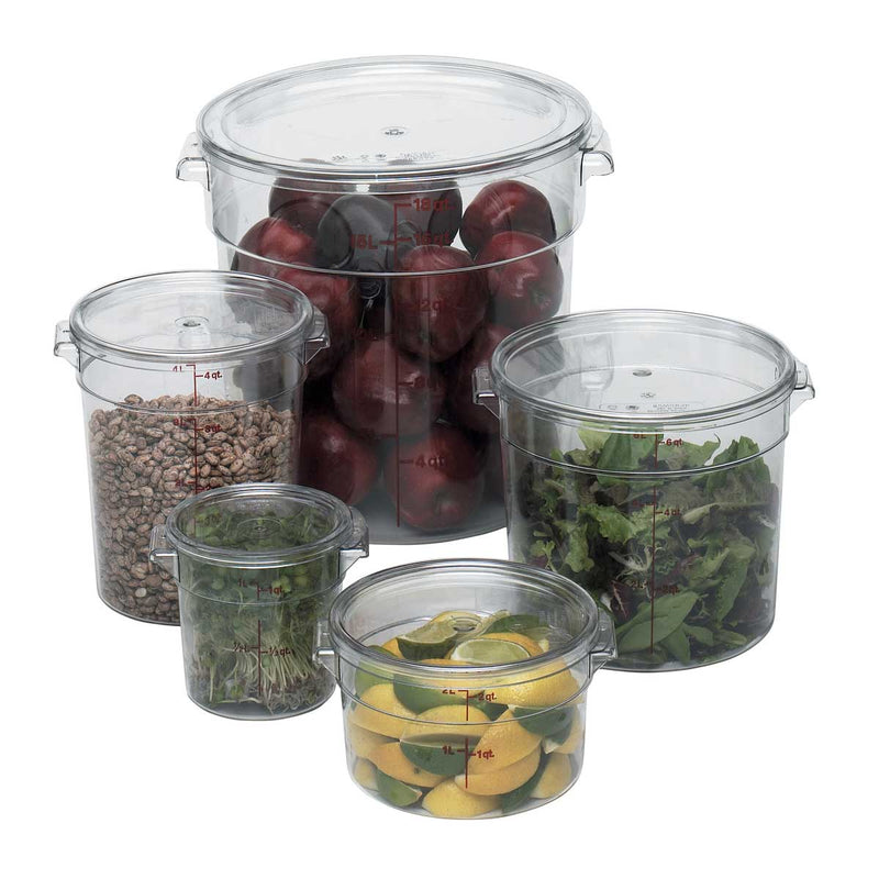 Cambro RFSCW2135 Camwear Round Storage Container, Clear, 2 qt.