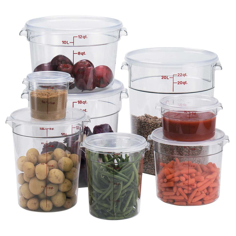 Cambro RFSCW8135 Camwear Round Storage Container, Clear, 8 qt.