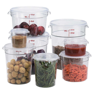 Cambro RFSCW22135 Camwear Round Storage Container, Clear, 22 qt.