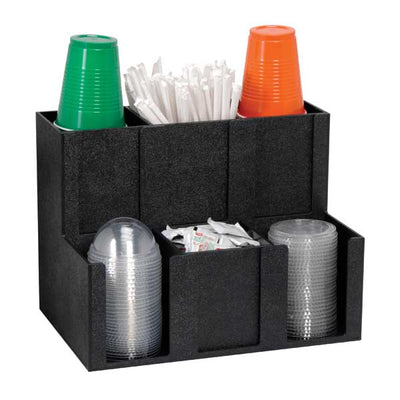 Dispense-Rite MCD-6BT Countertop Cup, Lid, Straw & Condiment Organizer, 6 section
