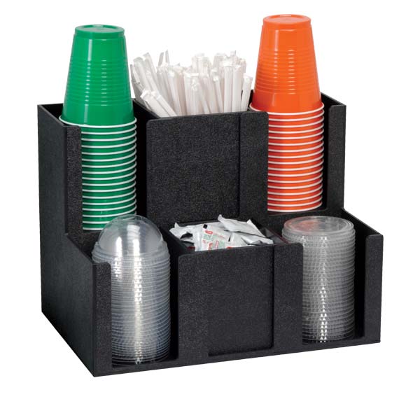 Dispense-Rite MCD-6BT Countertop Cup, Lid, Straw & Condiment Organizer, 6 section