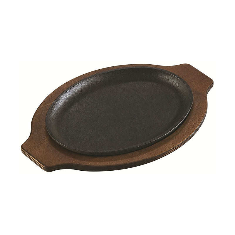 Lodge LOSH3 Handless Oval Cast Iron Serving Griddle, Seasoned, 10" x 7-1/2"