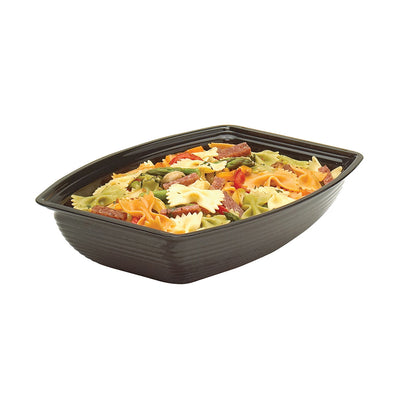 Cambro RSB912CW110 Rectangular Ribbed Serving Bowl, Black, 2.9 qt.